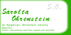 sarolta ohrenstein business card